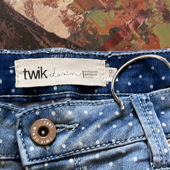 TWIK - Distressed Polka Dot Skinny Denim - Picture 6 of 10